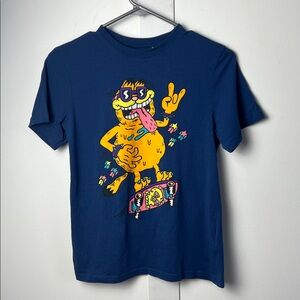 H&M Skateboarder Garfield Blue and Orange Rad Graphic Tee